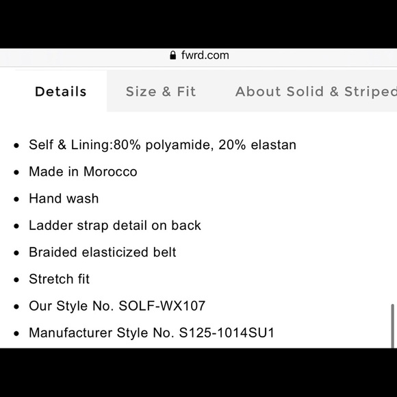 Solid & Striped Beatrice One Piece Braided Belt Black Swimsuit $188 - Picture 9 of 12